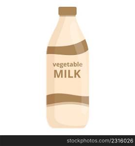 Vegetable milk bottle icon cartoon vector. Plant drink. Calcium organic. Vegetable milk bottle icon cartoon vector. Plant drink