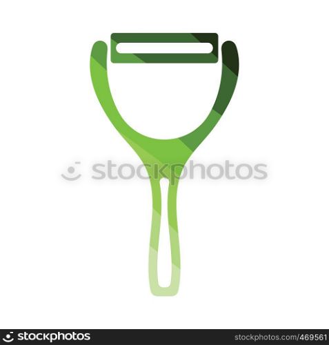 Vegetable peeler icon. Flat color design. Vector illustration.