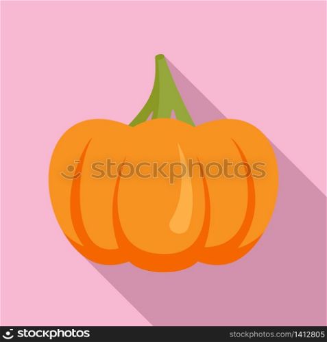 Vegetable pumpkin icon. Flat illustration of vegetable pumpkin vector icon for web design. Vegetable pumpkin icon, flat style