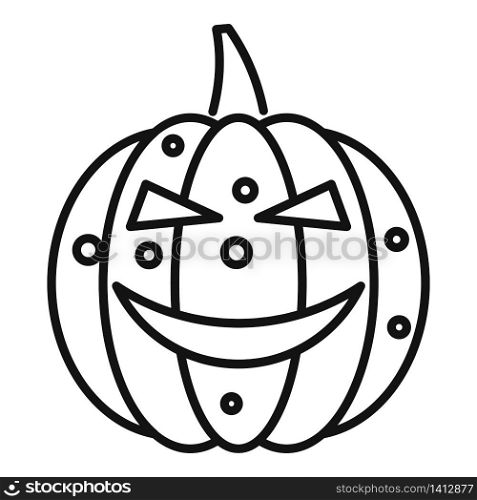 Vegetable pumpkin icon. Outline vegetable pumpkin vector icon for web design isolated on white background. Vegetable pumpkin icon, outline style