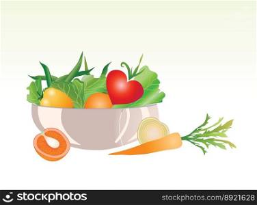Vegetable salad vector image