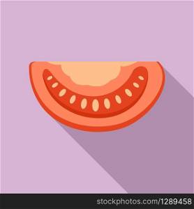 Vegetable tomato slice icon. Flat illustration of vegetable tomato slice vector icon for web design. Vegetable tomato slice icon, flat style