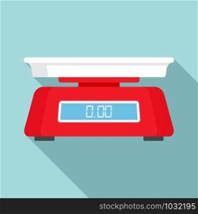 Vegetables digital scales icon. Flat illustration of vegetables digital scales vector icon for web design. Vegetables digital scales icon, flat style