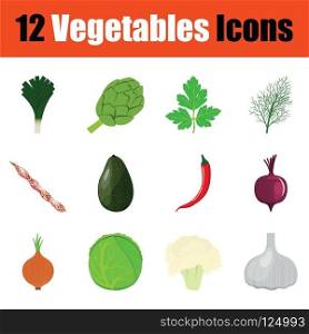 Vegetables icon set. Color design. Vector illustration.