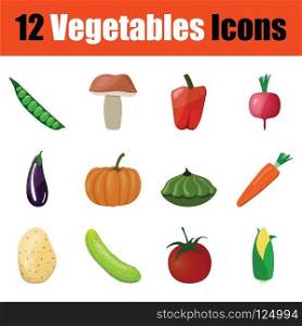 Vegetables icon set. Color  design. Vector illustration.