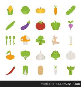 Vegetables icons , flat design , eps10 vector format