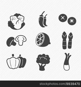 Vegetables Icons isolated on white background