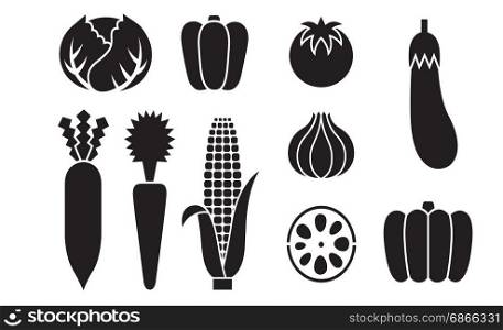 vegetables icons set