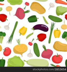 Vegetables pattern seamless. Vegetable organic food seamless pattern of parsley pumpkin carrot eggplant illustration