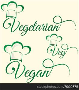 vegetarian and veg symbol menu isolated on white. vegetarian and veg symbol
