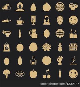 Vegetarian burger icons set. Simple style of 36 vegetarian burger vector icons for web for any design. Vegetarian burger icons set, simple style