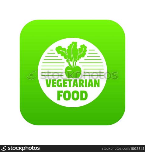 Vegetarian food icon green vector isolated on white background. Vegetarian food icon green vector