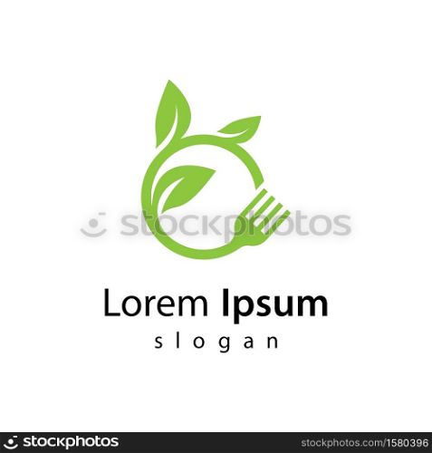 Vegetarian food logo images illustration design