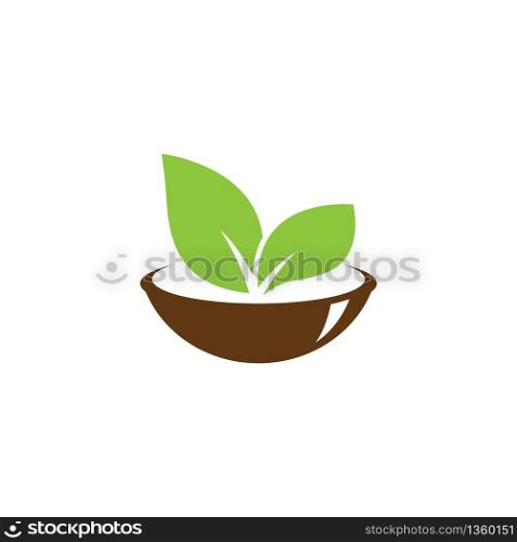 Vegetarian food logo template vector icon