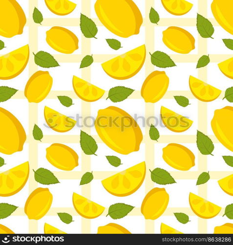 Vegetarian, Fruit and Vegetables Seamless Pattern Design with Fresh, Organic and Natural Food in Hand Drawn Flat Cartoon Background Illustration