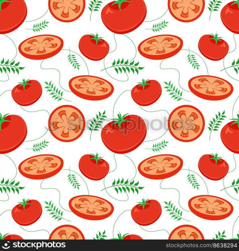 Vegetarian, Fruit and Vegetables Seamless Pattern Design with Fresh, Organic and Natural Food in Hand Drawn Flat Cartoon Background Illustration