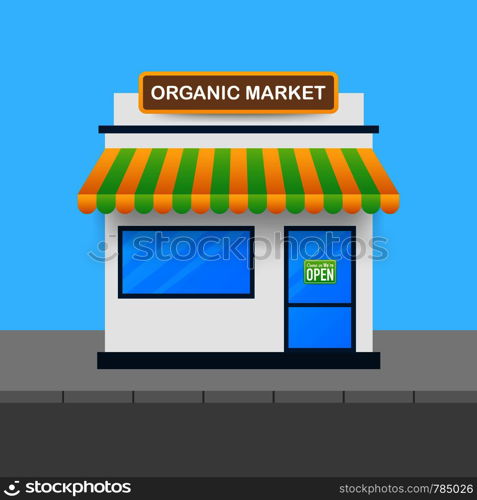 Vegetarian market, fresh farm organic food. Wholesome vegetables and fruits. Vector illustration.. Vegetarian market, fresh farm organic food. Wholesome vegetables and fruits. Vector stock illustration.