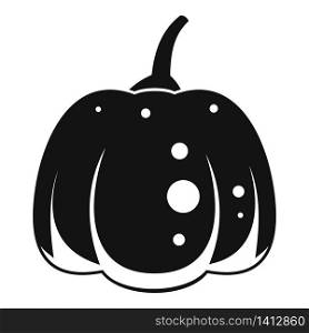 Vegetarian pumpkin icon. Simple illustration of vegetarian pumpkin vector icon for web design isolated on white background. Vegetarian pumpkin icon, simple style