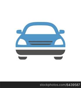 vehicle flat icon. Car - gray blue icon isolated on white background