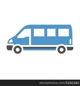 vehicle flat icon. Van - gray blue icon isolated on white background