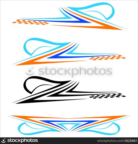 Vehicle Graphics, Stripe : Vinyl Ready Design Vector Art Illustration