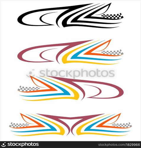 Vehicle Graphics, Stripe : Vinyl Ready Design Vector Art Illustration