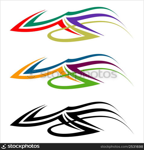 Vehicle Graphics, Stripe : Vinyl Ready Design Vector Art Illustration