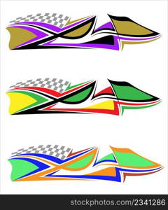 Vehicle Graphics, Stripe   Vinyl Ready Design, Vehicle Warp Design Template Vector Art Illustration