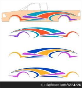 Vehicle Graphics, Stripe : Vinyl Ready Design, Vehicle Warp Design Vector Art Illustration