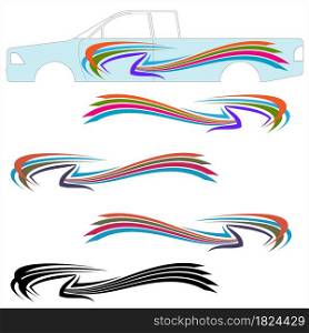 Vehicle Graphics, Stripe : Vinyl Ready Design, Vehicle Warp Design Vector Art Illustration
