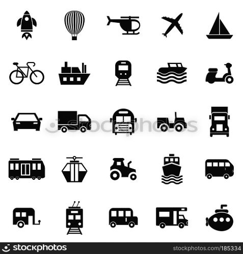 Vehicle icons on white background, stock vector