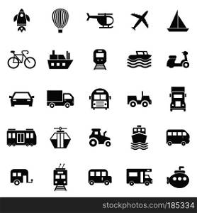 Vehicle icons on white background, stock vector
