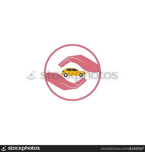 Vehicle Insurance Icon. vector logo or Car Protection Symbol