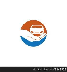 Vehicle Insurance Icon. vector logo or Car Protection Symbol