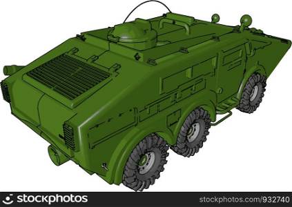 Vehicle used by army security forces or military It is very strong and can not damaged by bomb also vector color drawing or illustration