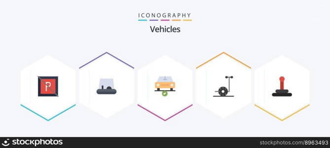 Vehicles 25 Flat icon pack including . van. complete. gear. scooter