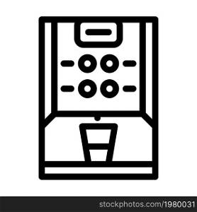 vending coffee machine line icon vector. vending coffee machine sign. isolated contour symbol black illustration. vending coffee machine line icon vector illustration