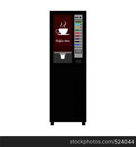 Vending machine coffee vector icon business drink. Buy food automatic dispenser beverage. Public service sell snack