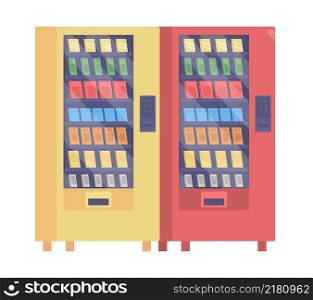 Vending machines semi flat color vector item. Realistic object on white. Convenience store automatic dispenser isolated modern cartoon style illustration for graphic design and animation. Vending machines semi flat color vector item