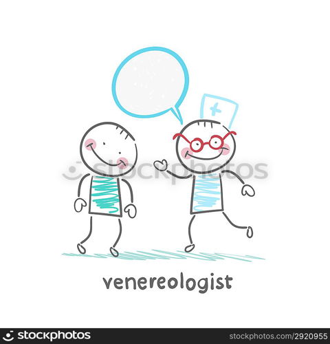 venereologist speaks with a patient