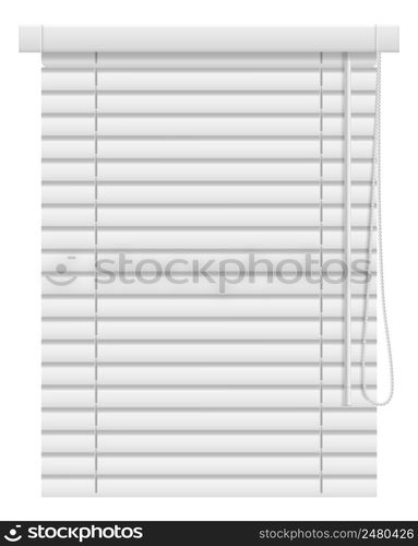 Venetian sun shades. White window covering mockup isolated on white background. Venetian sun shades. White window covering mockup