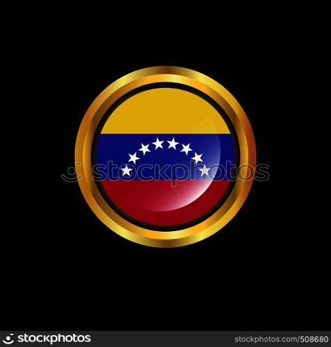 Venezuela flag Golden button
