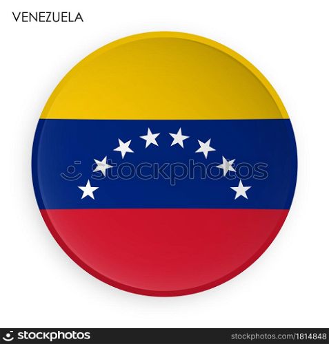 Venezuela flag icon in modern neomorphism style. Button for mobile application or web. Vector on white background