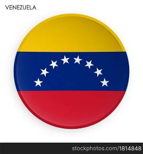 Venezuela flag icon in modern neomorphism style. Button for mobile application or web. Vector on white background