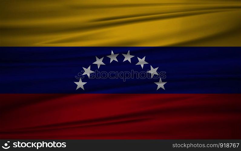 Venezuela flag vector. Vector flag of Venezuela blowig in the wind. EPS 10.