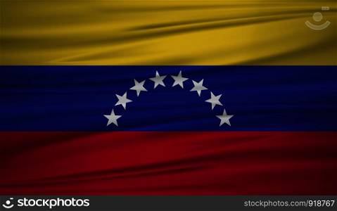 Venezuela flag vector. Vector flag of Venezuela blowig in the wind. EPS 10.