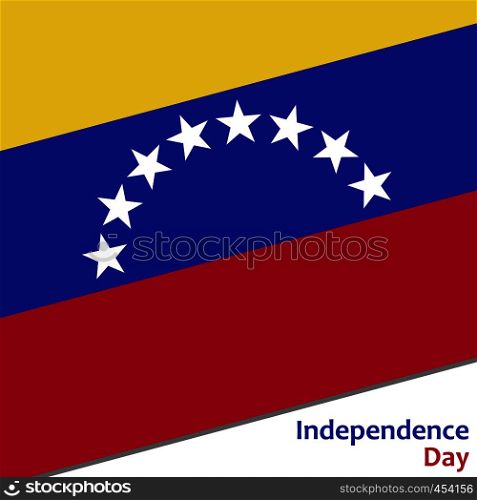 Venezuela independence day with flag vector illustration for web. Venezuela independence day