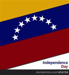 Venezuela independence day with flag vector illustration for web. Venezuela independence day