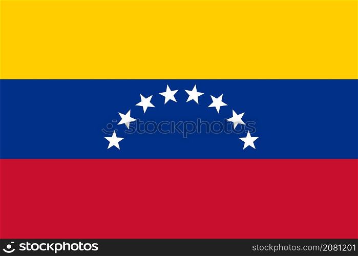 Venezuela Map National flag icon on white background. flat style.