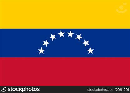 Venezuela Map National flag icon on white background. flat style.